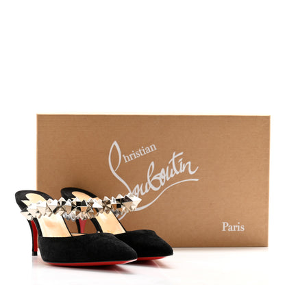 Christian Louboutin Veau Velours Specchio Planet Choc 80 Mule 36 Black 8 of 8