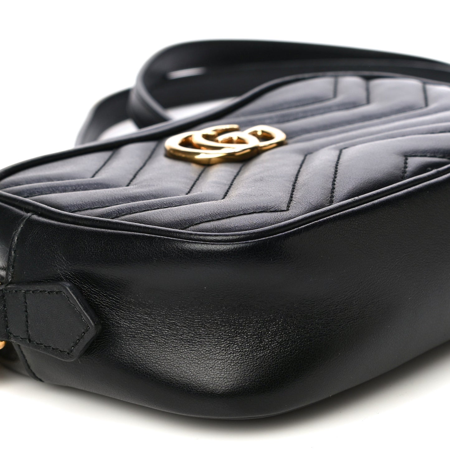 Calfskin Matelasse Mini GG Marmont Chain Shoulder Bag Black