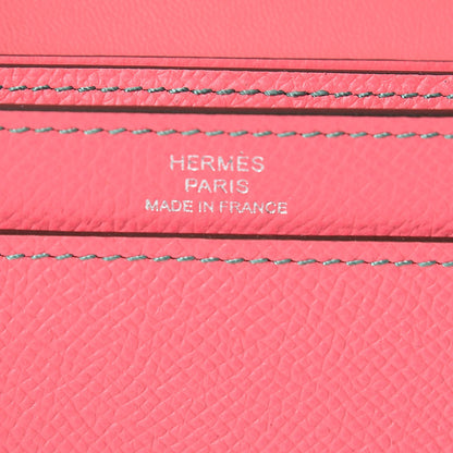 Hermes Epsom Camail Long Wallet Rose Azalee Malachite Lime 6 of 11