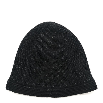 Chanel Cashmere Blend CC Beanie Hat Black 3 of 3