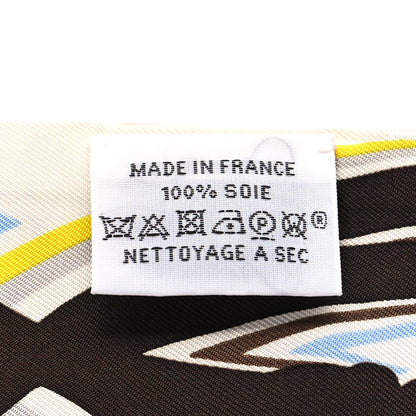 Hermes Silk Brides De Gala Shadow Twilly Marron White Jaune 3 of 4