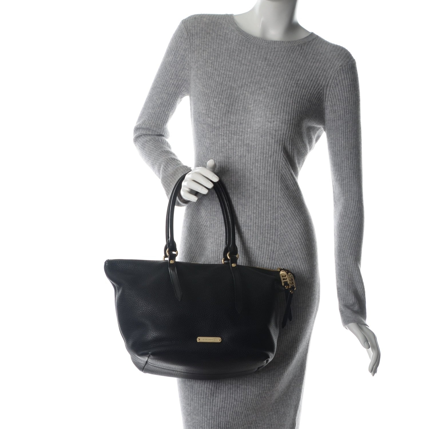 Burberry London Grainy Calfskin Small Salisbury Tote Black 2 of 8