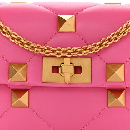 Valentino Garavani Nappa Medium Roman Stud Shoulder Bag Feminine Pink 7 of 9