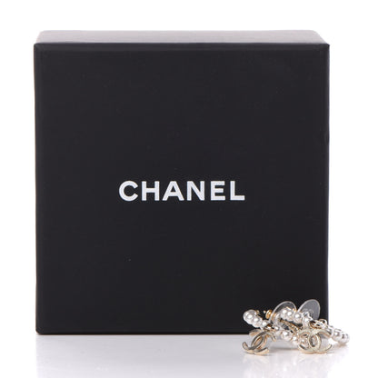 Chanel Pearl Charms CC Hoop Earrings Gold 5 of 5