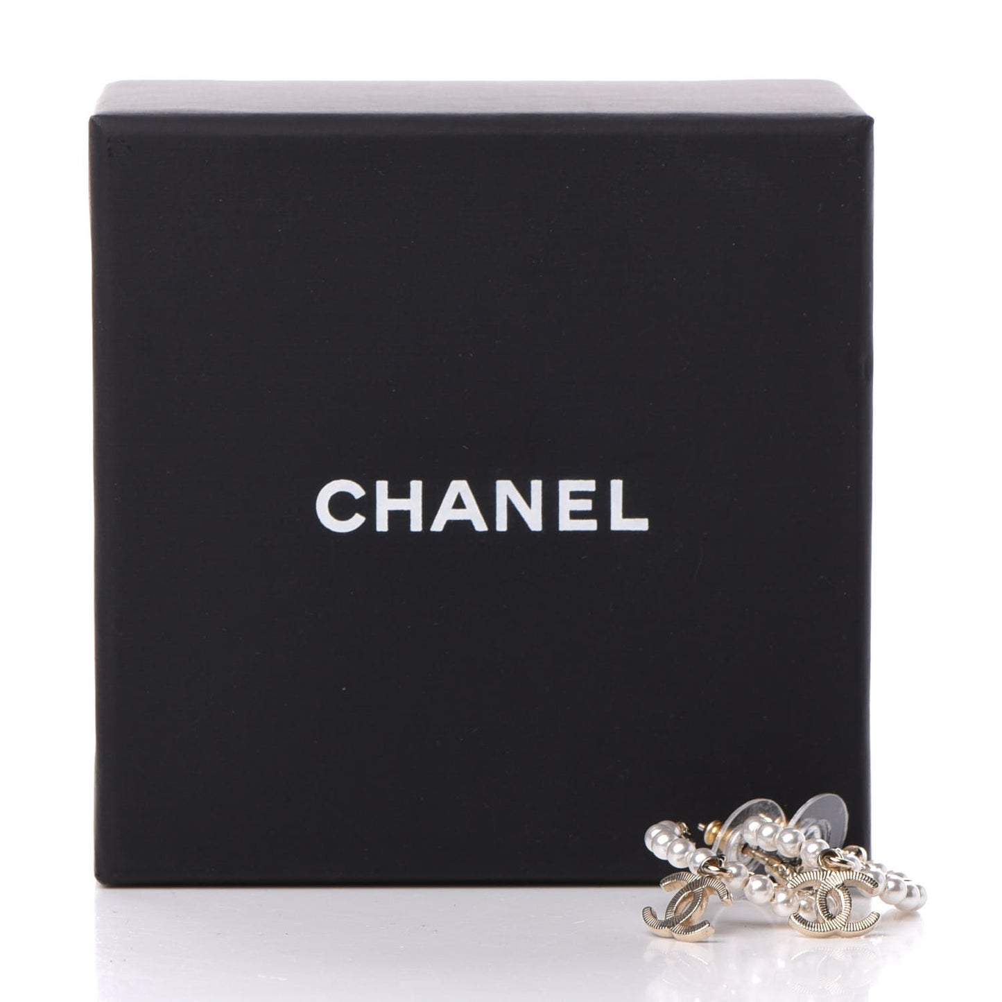 Pearl Charms CC Hoop Earrings Gold