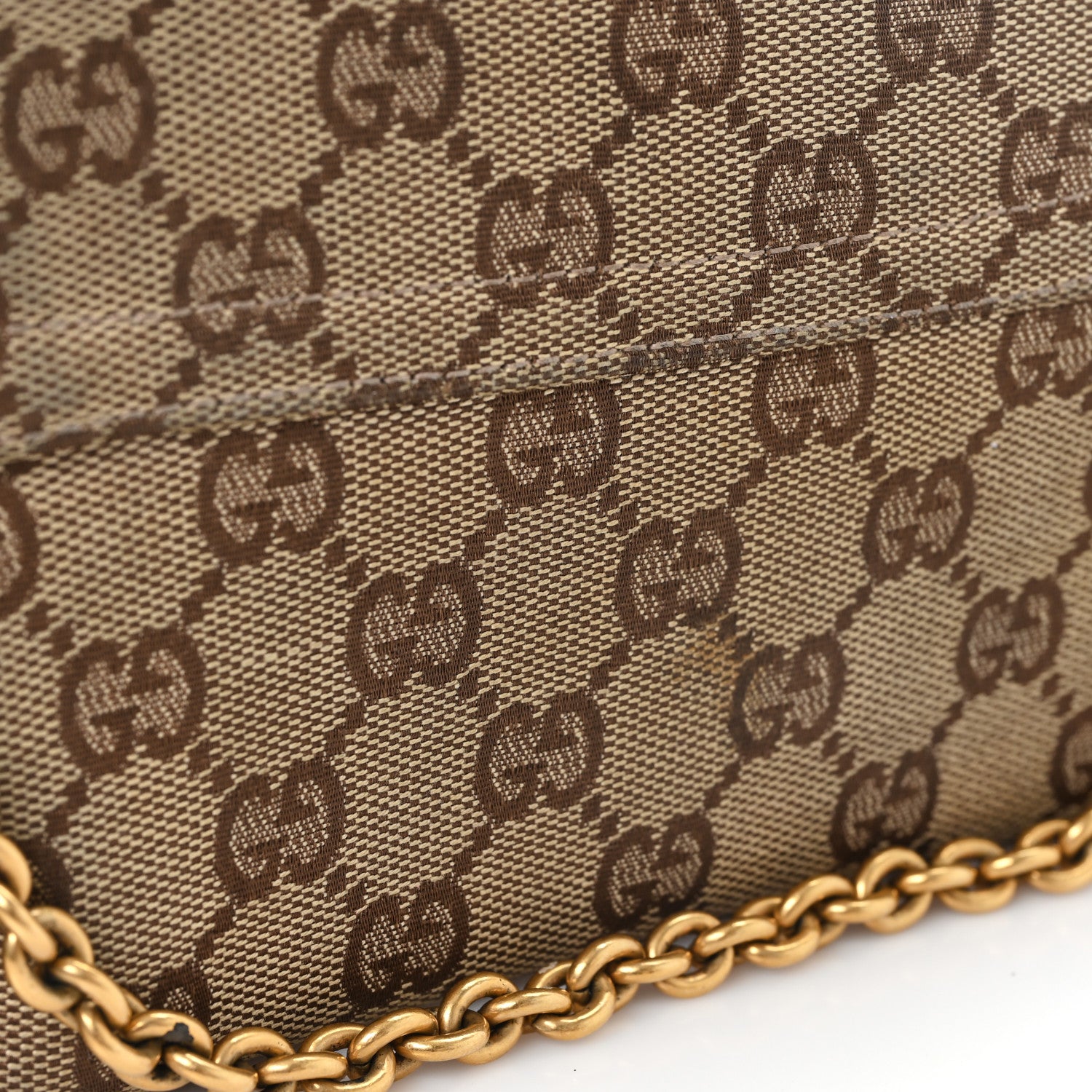 Gucci Monogram Horsebit Clutch Dark Brown 11 of 11