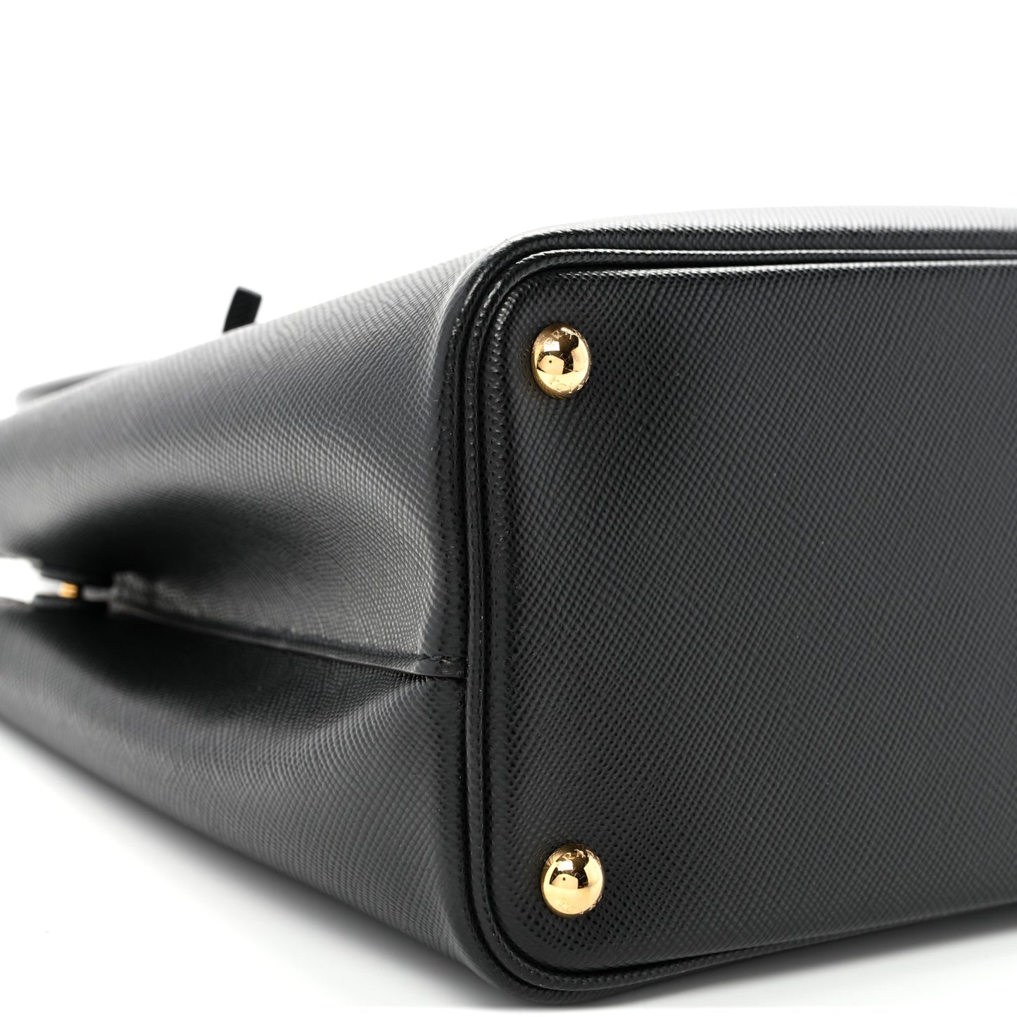 Saffiano Cuir Small Double Bag Black Fuoco