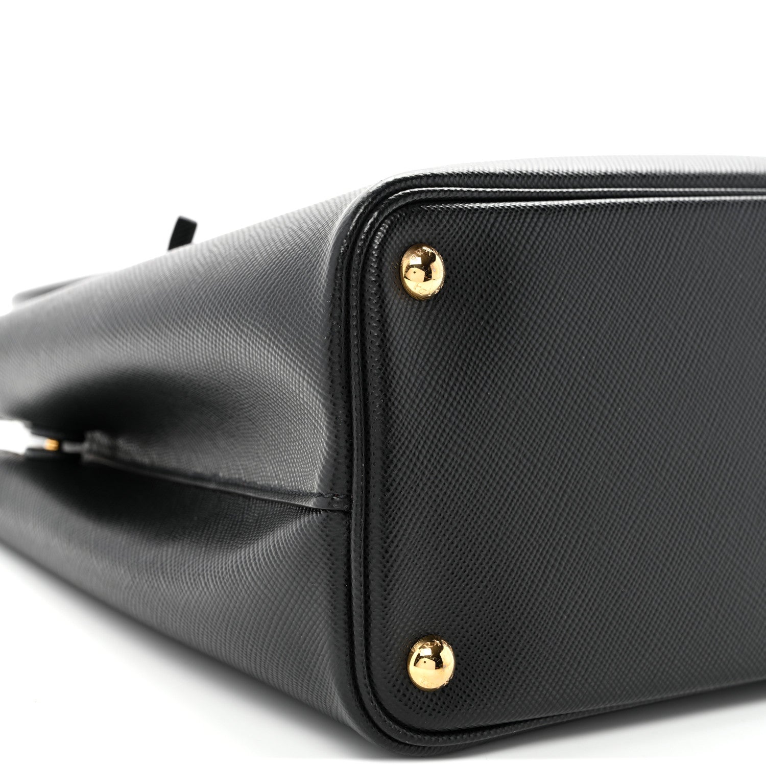 Prada Saffiano Cuir Small Double Bag Black Fuoco 9 of 10