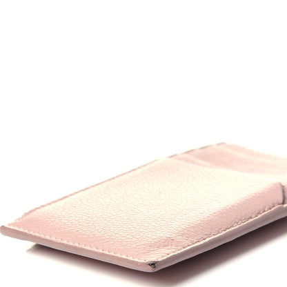 Saint Laurent Grained Calfskin 5 Fragments Zip Pouch Card Holder Rose Antic 6 of 11