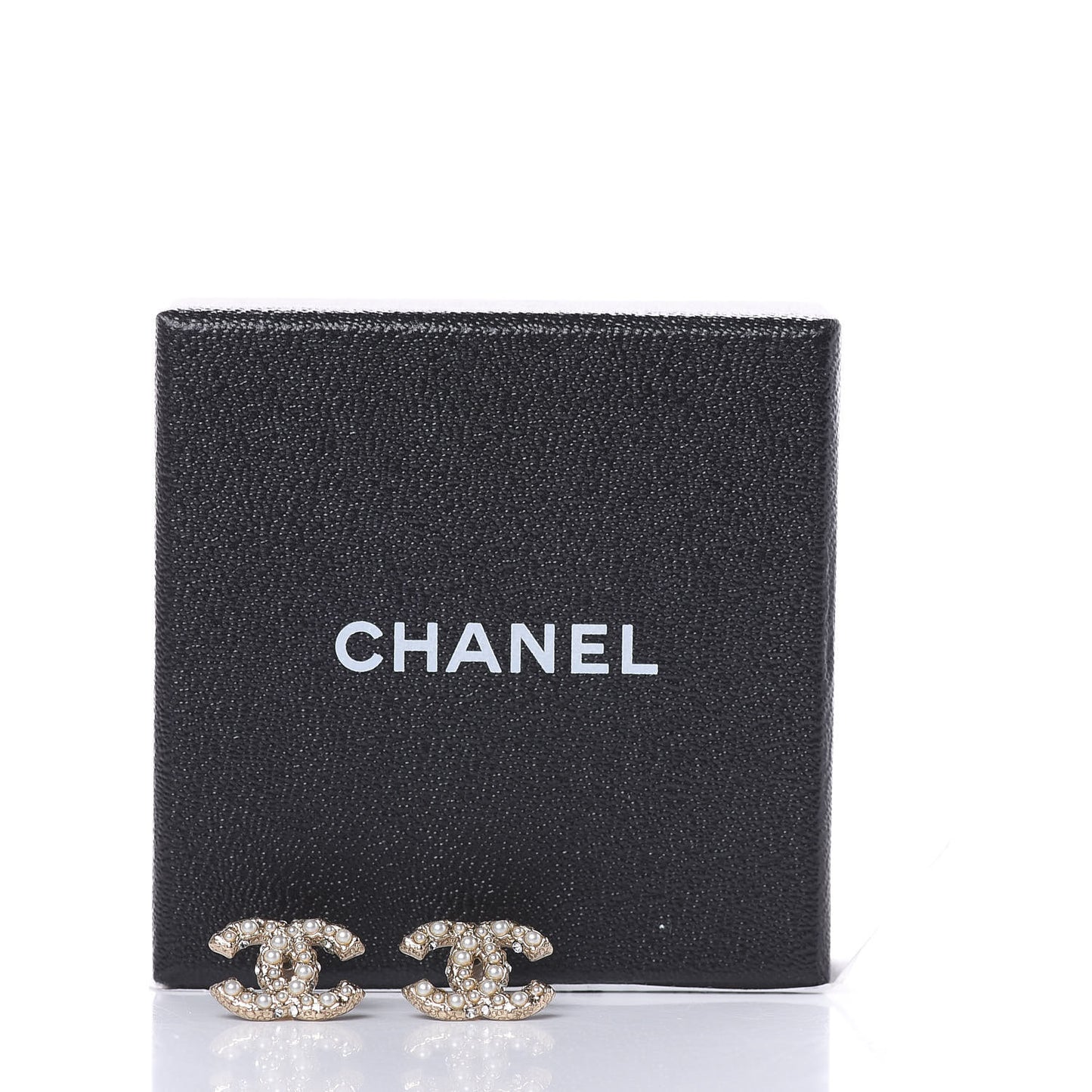Pearl Crystal CC Earrings Light Gold