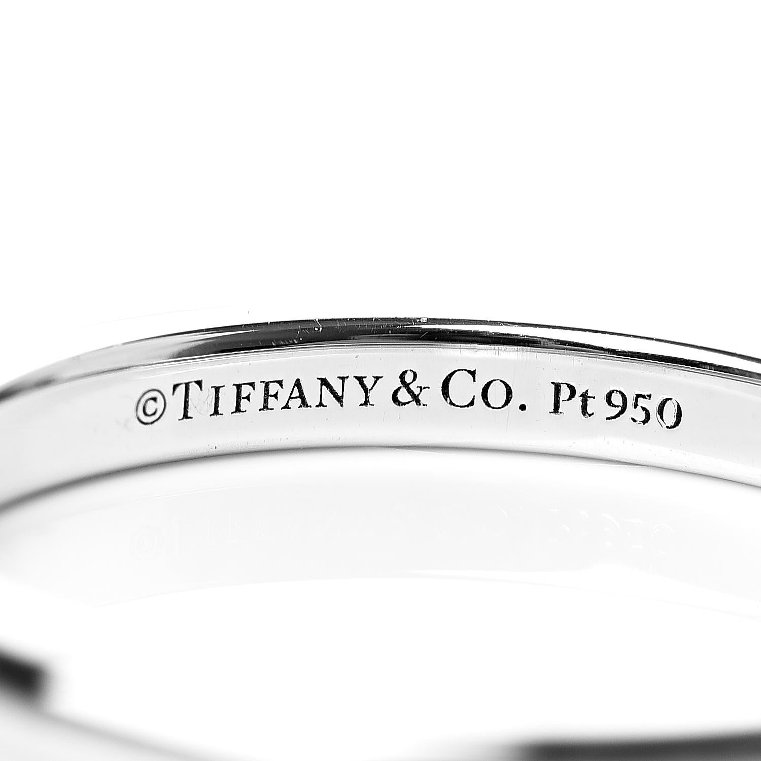 Tiffany Platinum Diamond 2mm Classic Wedding Band Ring 49 4.75 4 of 5