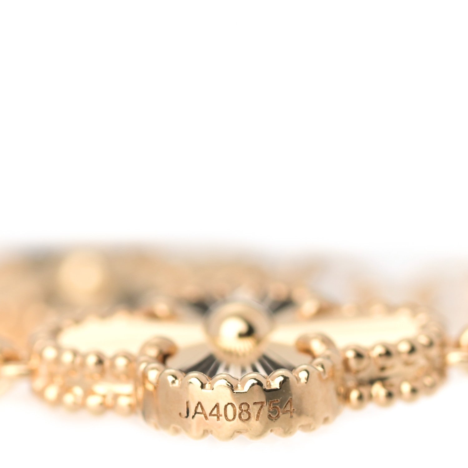 Van Cleef & Arpels 18K Yellow Gold 5 Motifs Guilloche Vintage Alhambra Bracelet 5 of 6