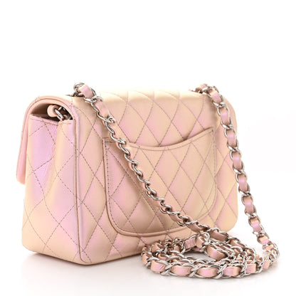 Chanel Iridescent Calfskin Quilted Mini Rectangular Flap Pink 3 of 12