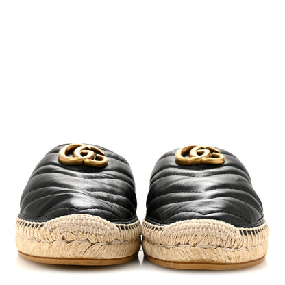 Gucci Nappa Matelasse GG Marmont Espadrille Slippers 39 Black 3 of 10