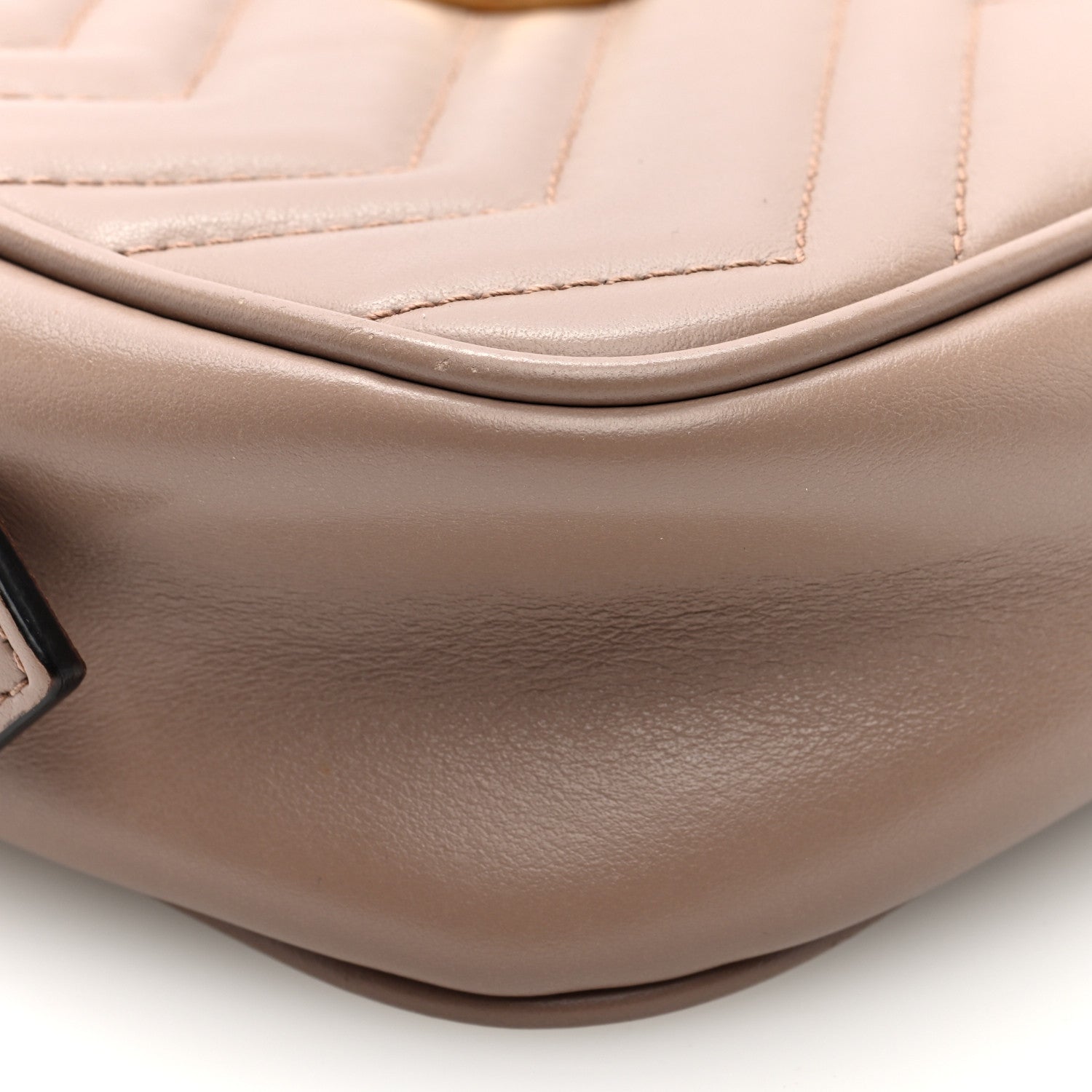 Gucci Calfskin Matelasse Mini GG Marmont Chain Shoulder Bag Nude 9 of 10