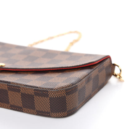 Louis Vuitton Damier Ebene Pochette Felicie Chain Wallet 9 of 11