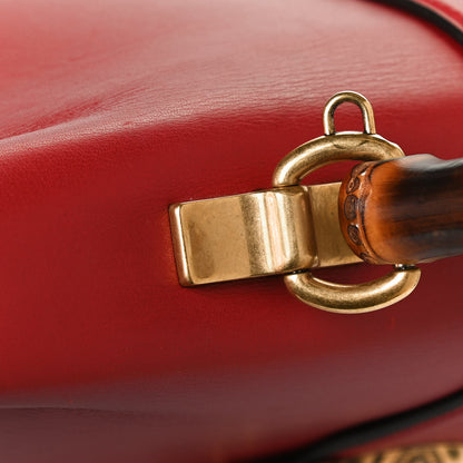 Gucci Moon Calfskin Web Large Dionysus Bamboo Top Handle Bag Hibiscus Red 17 of 17