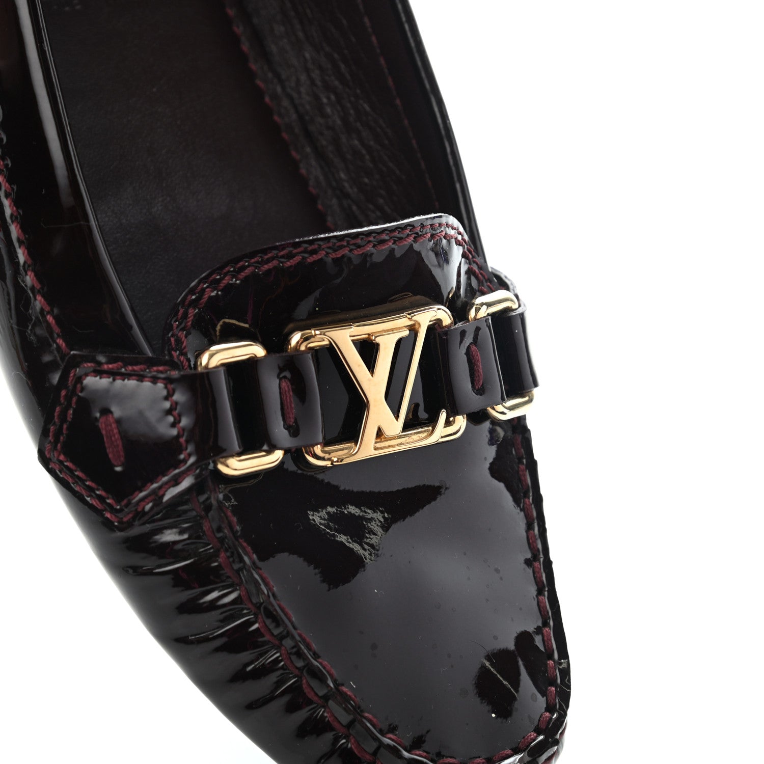 Louis Vuitton Patent Calfskin Oxford Loafers 39 Amarante 11 of 12