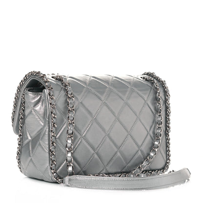 Chanel Metallic Lambskin Medium Chain All Over Flap Silver 3 of 11
