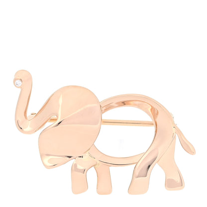 Tiffany 18K Rose Gold Diamond Save the Wild Elephant Brooch 1 of 5