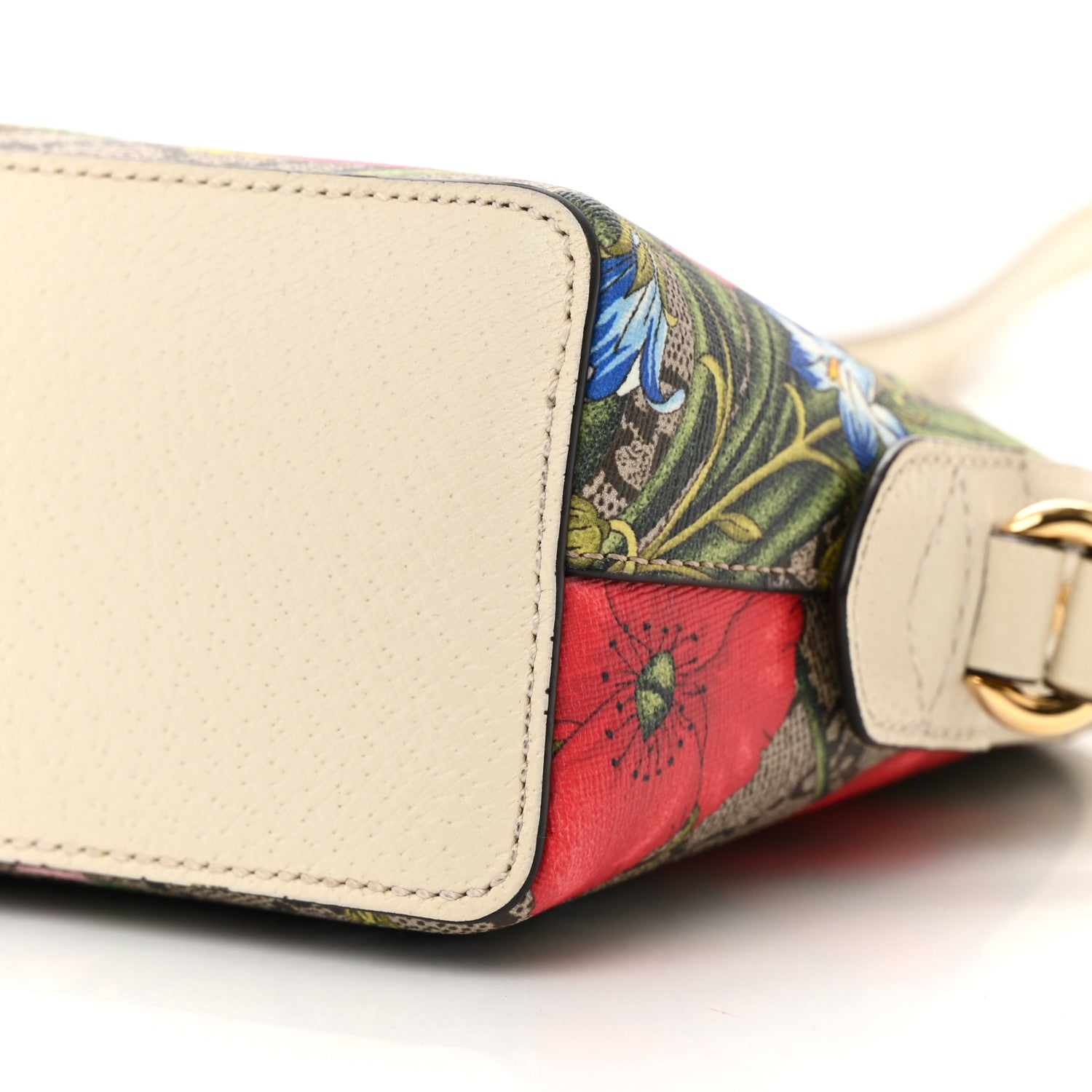 Gucci GG Supreme Monogram Flora Web GG Small Ophidia Dome Shoulder Bag White 10 of 14