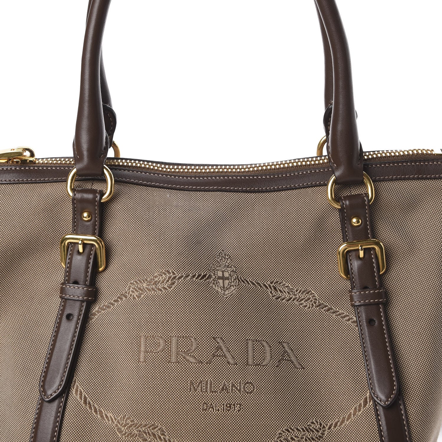 Prada Jacquard Logo Tote Corda Bruciato 11 of 11