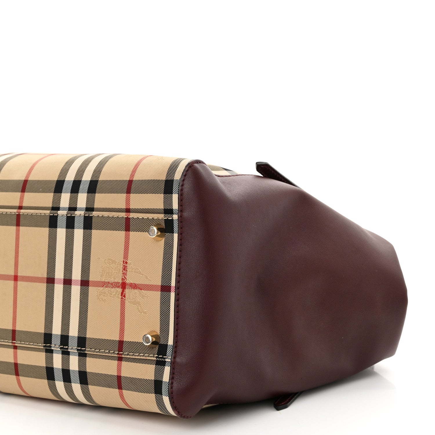 Burberry House Check Small Canterbury Tote Burgundy 9 of 12