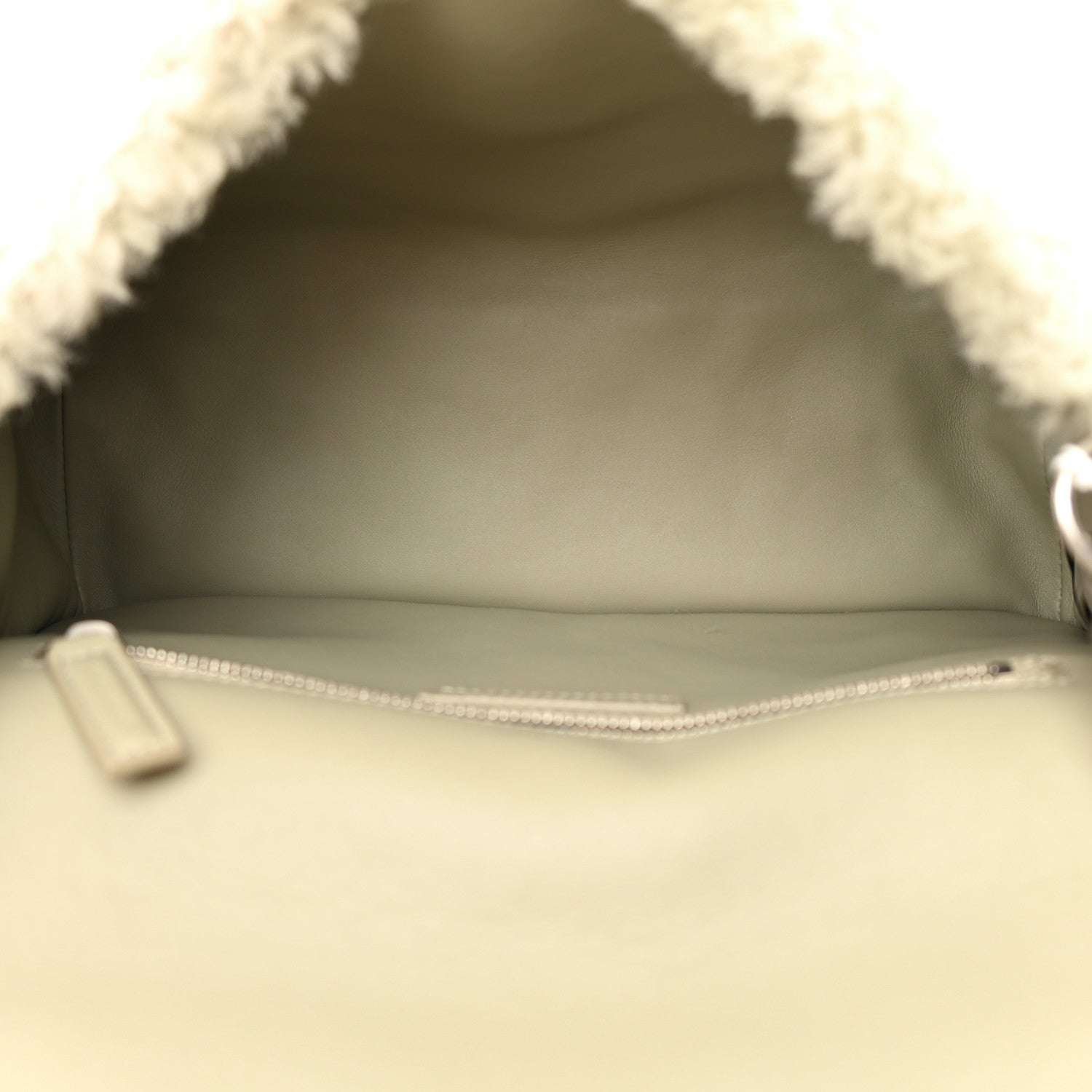 Saint Laurent Calfskin Shearling Monogram Medium Niki Chain Satchel Grey 5 of 12