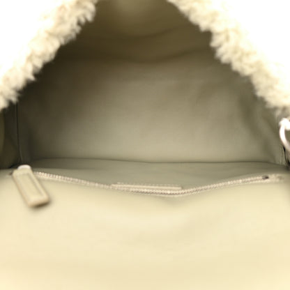 Saint Laurent Calfskin Shearling Monogram Medium Niki Chain Satchel Grey 5 of 12