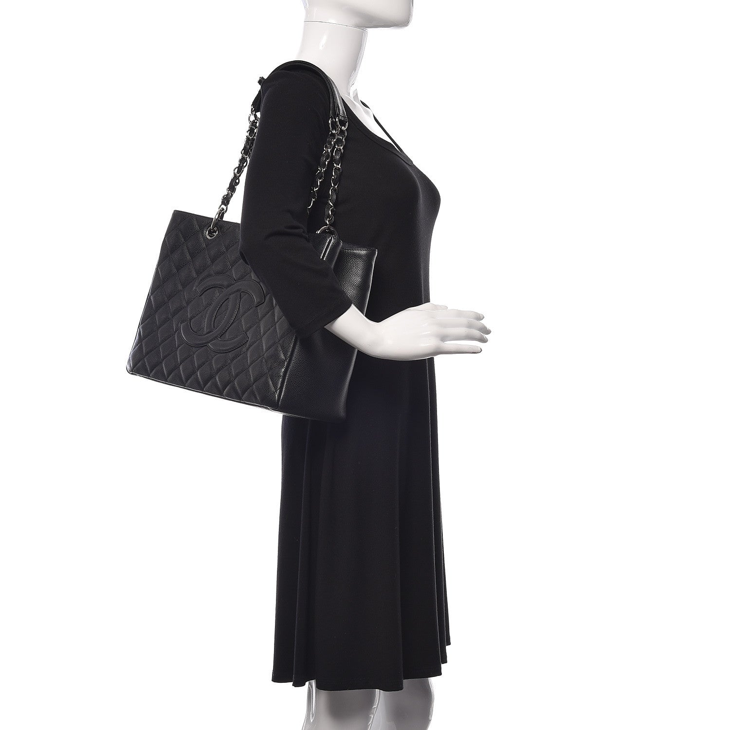 Chanel Caviar Quilted Grand Shopping Tote GST Black 2 of 11