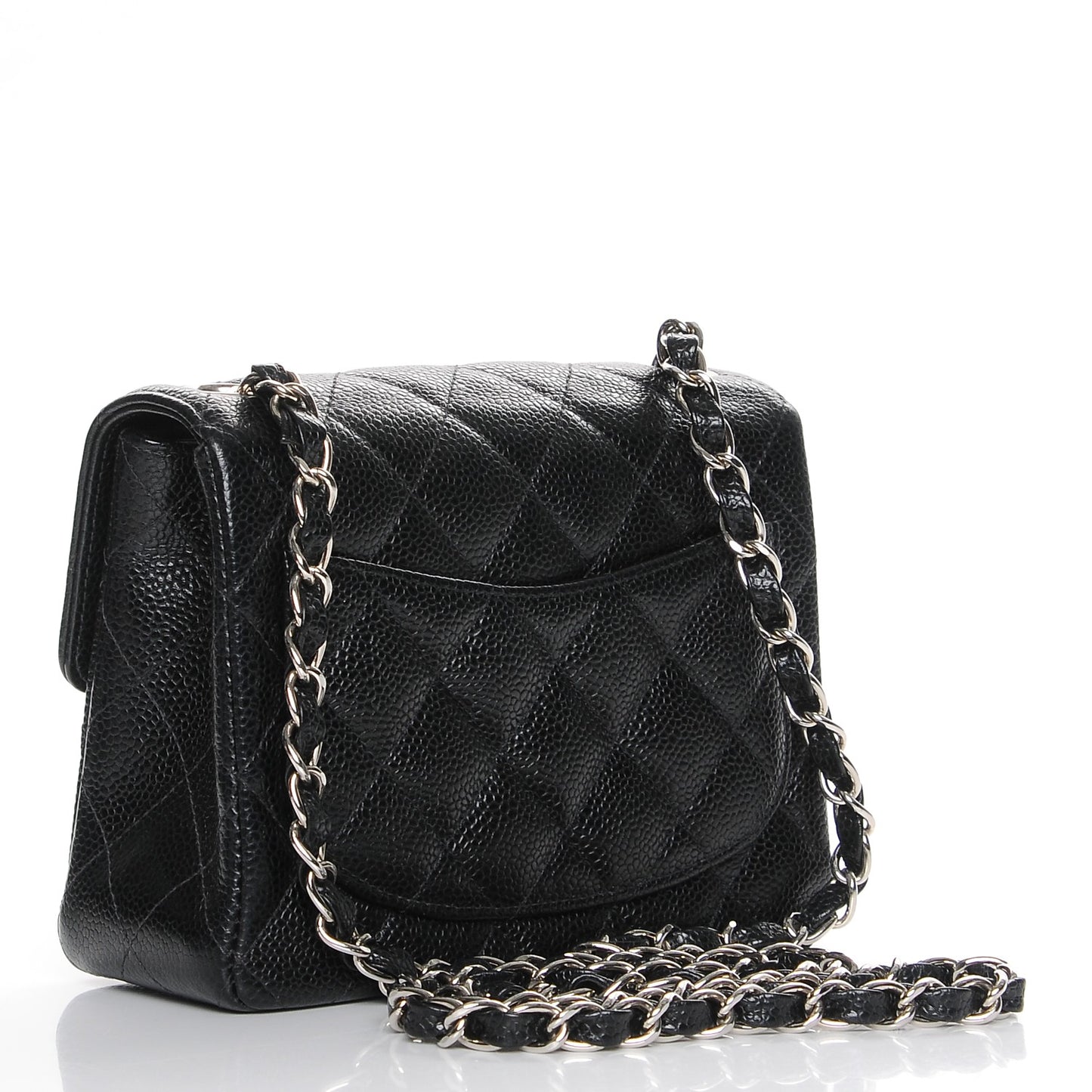 Caviar Quilted Mini Square Flap Black