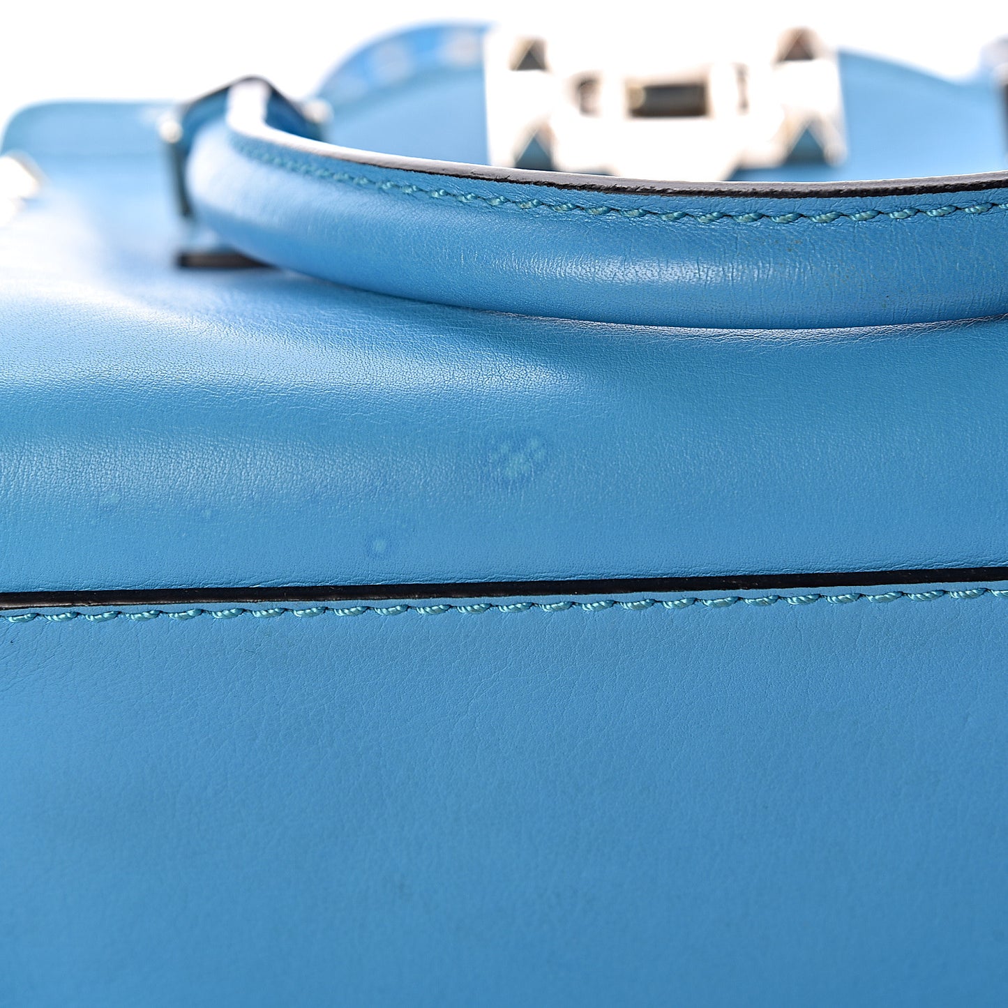 Vitello Mini Rockstud Double Handle Tote Parrot