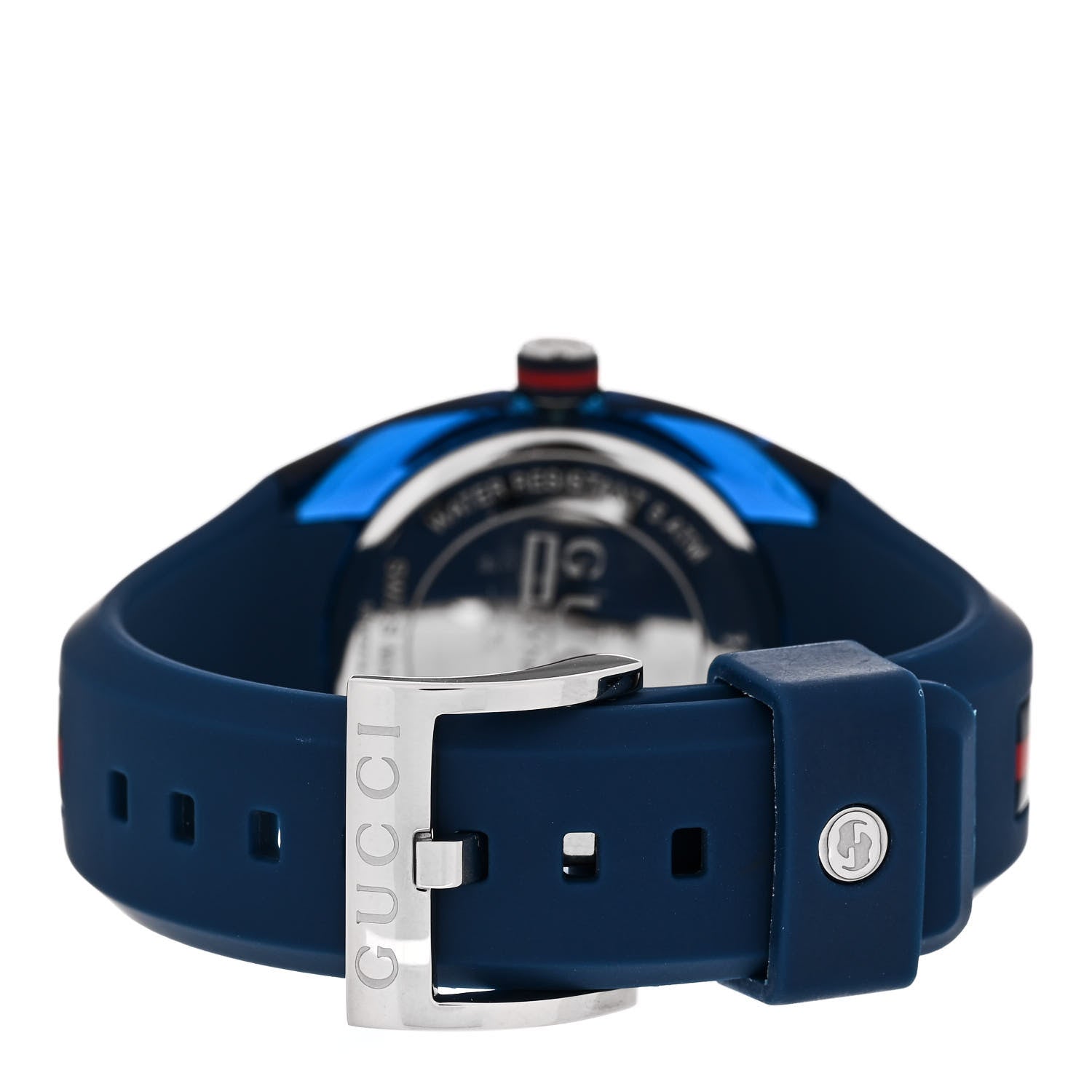 Gucci Stainless Steel Rubber 36mm Sync Web Quartz Watch Blue 3 of 5