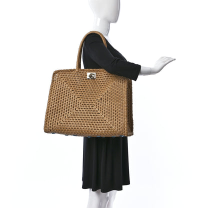 Salvatore Ferragamo Raffia XL Studio Box Tote Natural 2 of 10