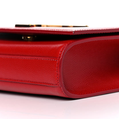 Saint Laurent Grain De Poudre Small Monogram Kate Satchel Red 11 of 11