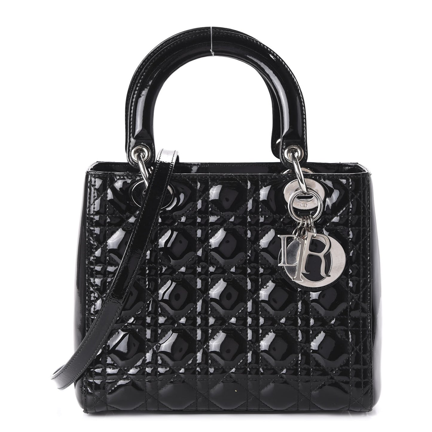 Patent Cannage Medium Lady Dior Black