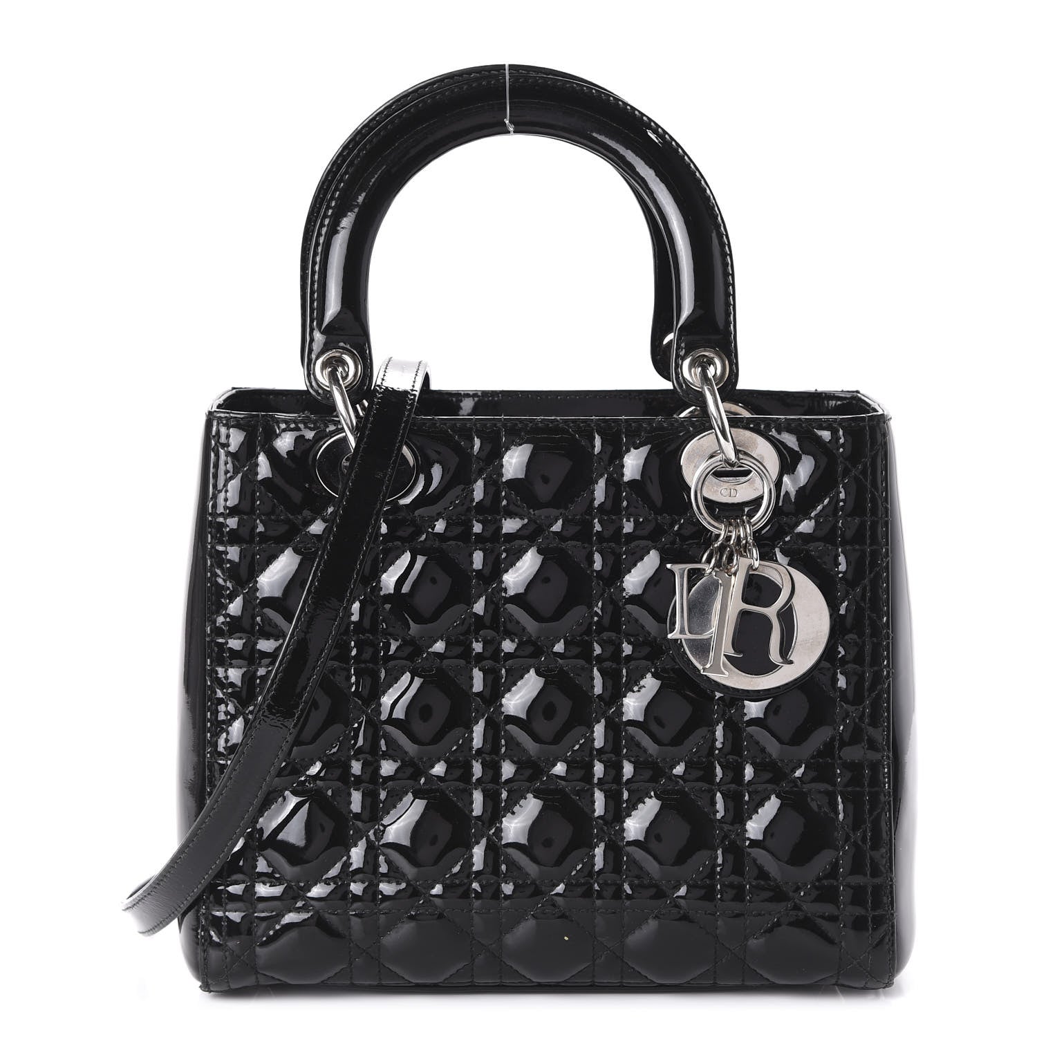 Christian Dior Patent Cannage Medium Lady Dior Black 1 of 9