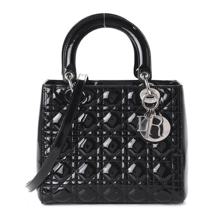 Christian Dior Patent Cannage Medium Lady Dior Black 1 of 9