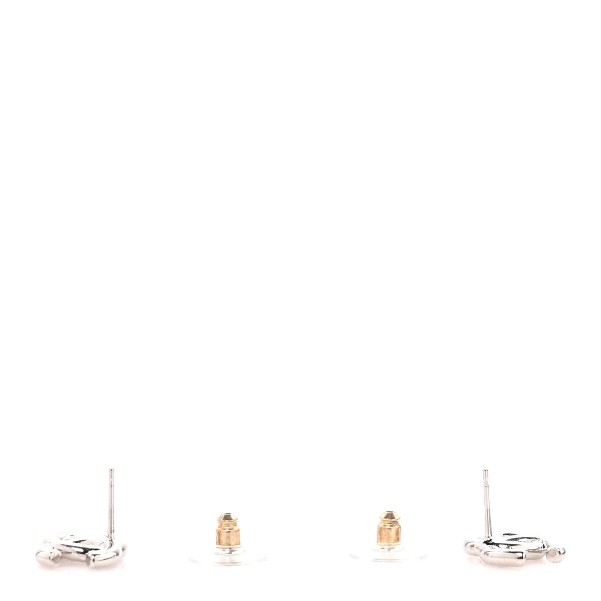 Chanel Metal CC Earrings Silver 3 of 5