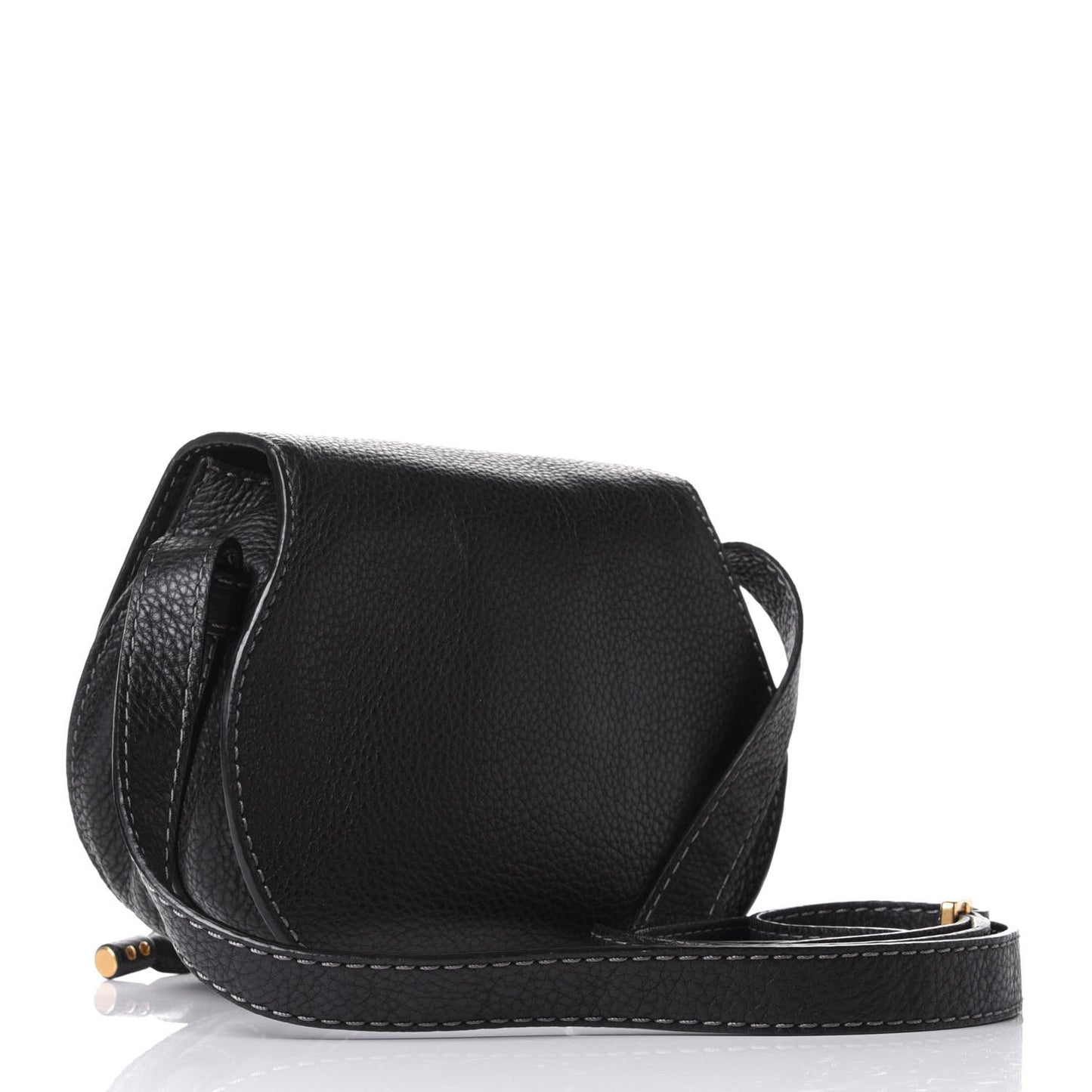 Calfskin Mini Marcie Round Crossbody Bag Black