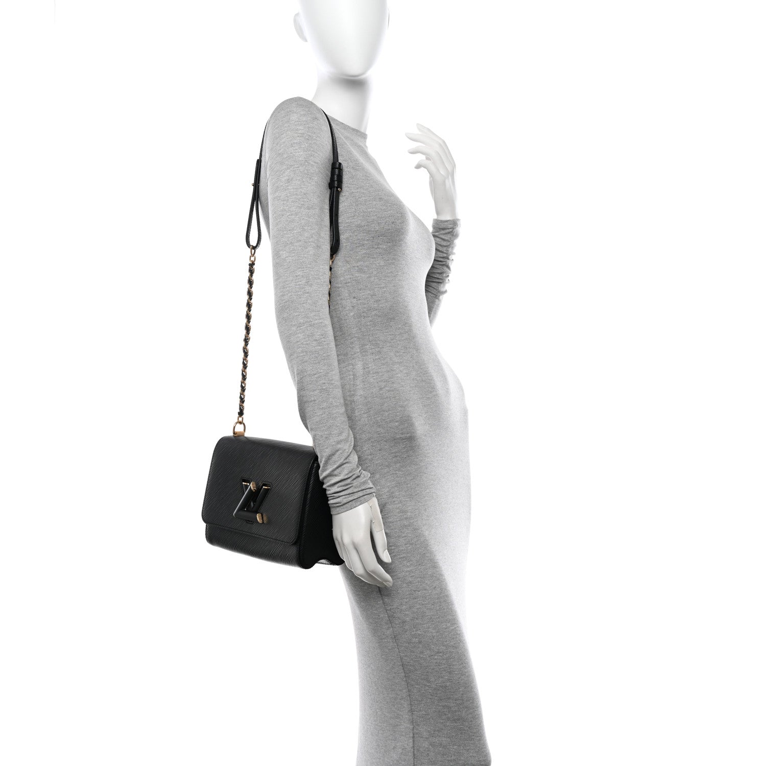 Louis Vuitton Epi Twist Shoulder Bag MM Matte Black 2 of 12