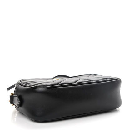 Gucci Calfskin Matelasse Mini GG Marmont Chain Shoulder Bag Black 4 of 11