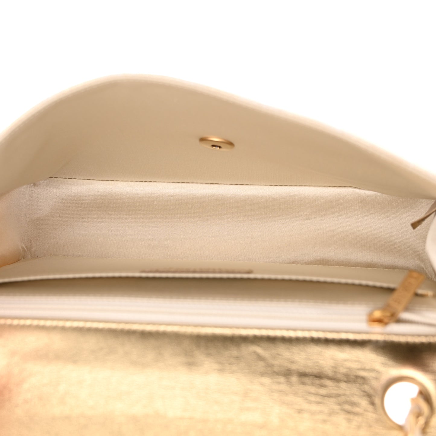 Metallic Nylon Medium Travel Flap Light Gold