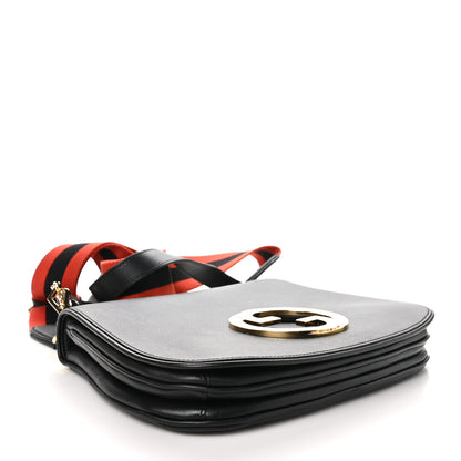 Gucci Roxy Calfskin Web Medium Studded Blondie Shoulder Flap Bag Black 4 of 11