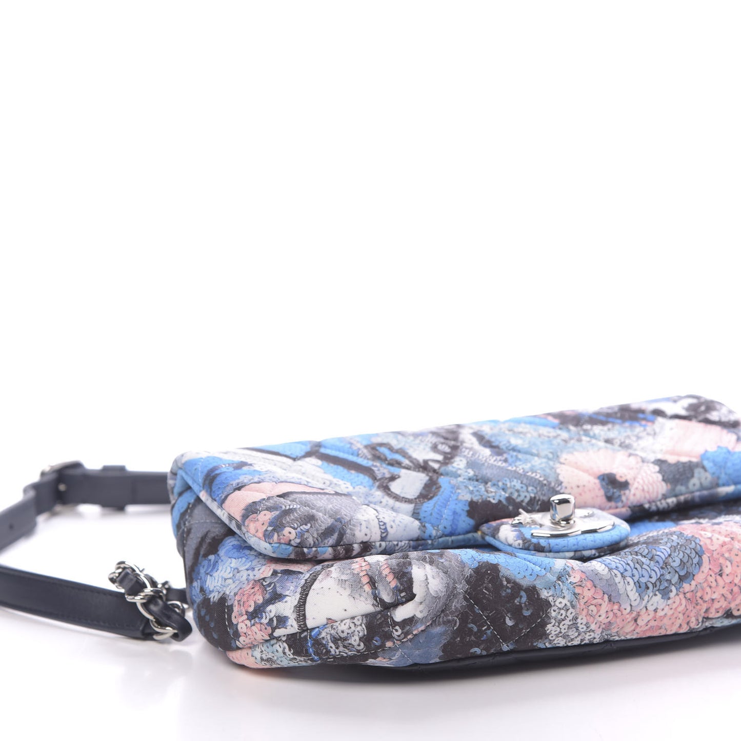 Canvas Sequin Print Quilted Waist Bag Multicolor