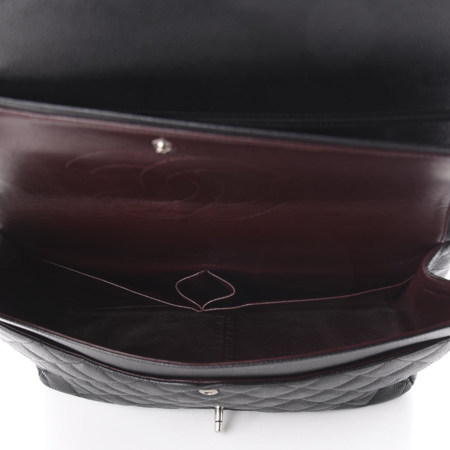 Caviar Quilted Maxi Double Flap Black