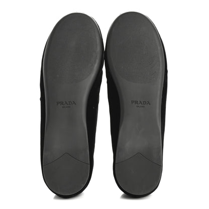 Prada Velvet Ballerina Flats 38 Black 6 of 9
