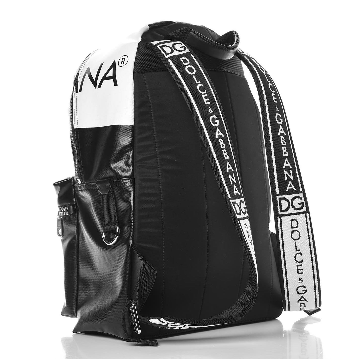 Calfskin Coated Canvas Vulcano Backpack Black