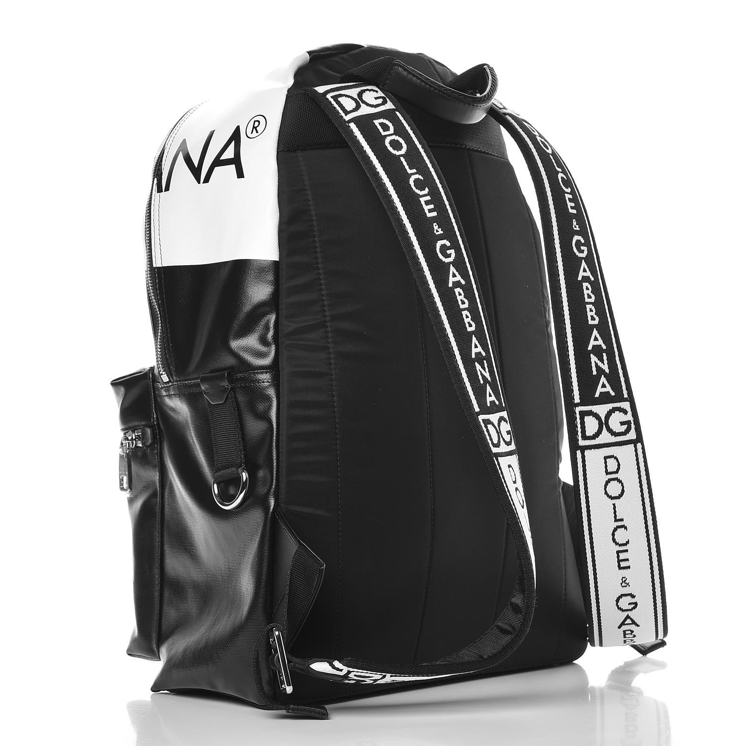 Dolce & Gabbana Calfskin Coated Canvas Vulcano Backpack Black 3 of 7