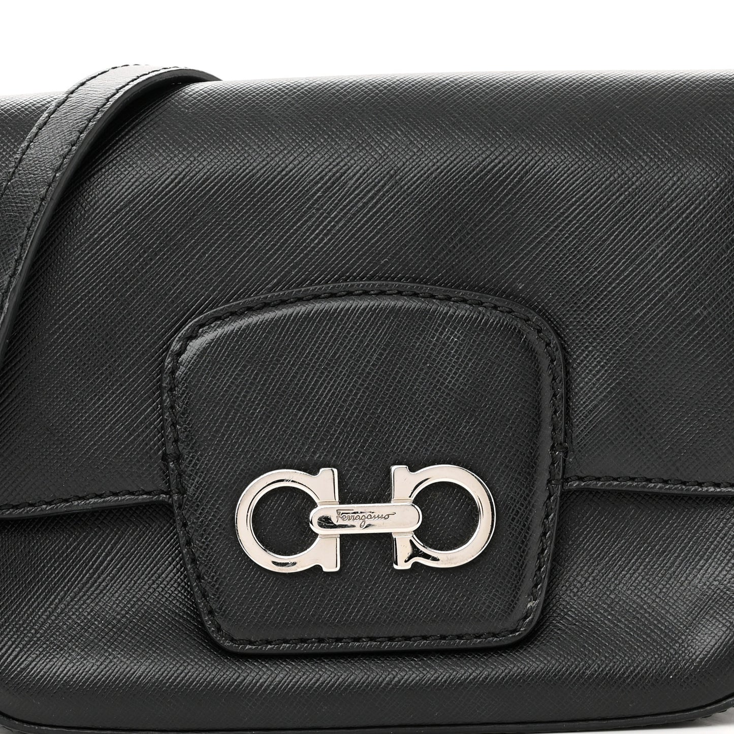 Saffiano Paris Crossbody Bag Black